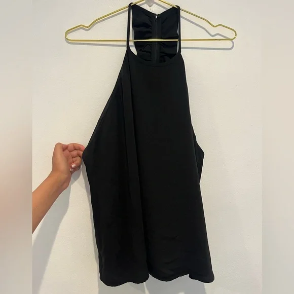 Naked Zebra Open Back Black Halter Top Size. Large - Picture 2 of 5